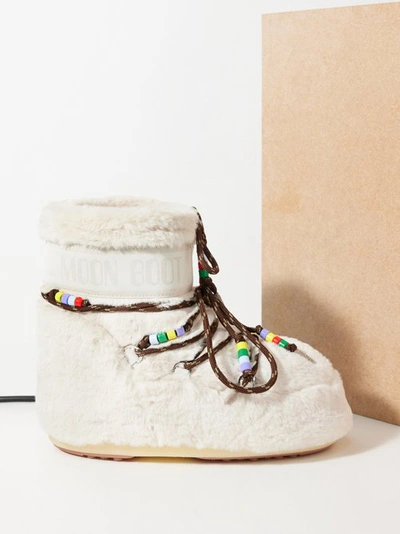 Moon Boot Icon Low Faux-fur Snow Boots In Cream
