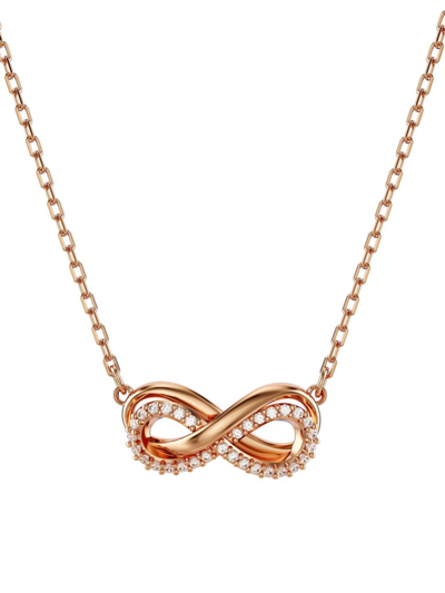 Swarovski Women's Hyperbola Rose-goldtone &  Crystal Infinity Pendant Necklace In Rose Gold