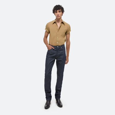 Helmut Lang Classic Short-sleeve Poplin Shirt In Brown