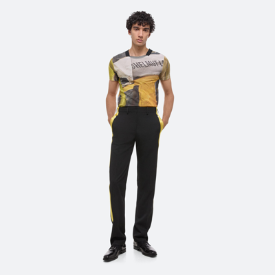 Helmut Lang Men's Crinkled Photo Print T-shirt In Yellow Car Print