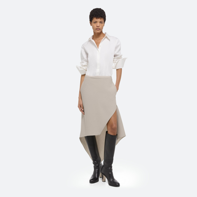 HELMUT LANG VIRGIN WOOL SCARF HEM SKIRT