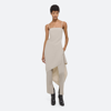 Helmut Lang Asymmetric Hem Wool Dress In Metallic