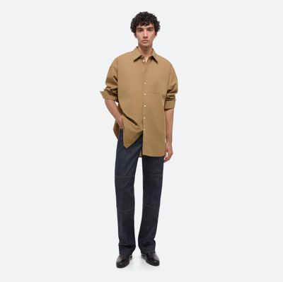 Helmut Lang Oversized Shirt Soft Broad Poplin In Brown