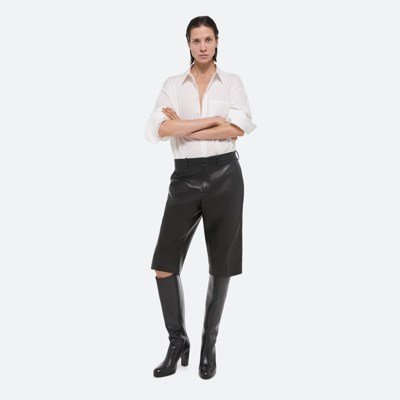 Helmut Lang Nappa Leather Shorts In Black