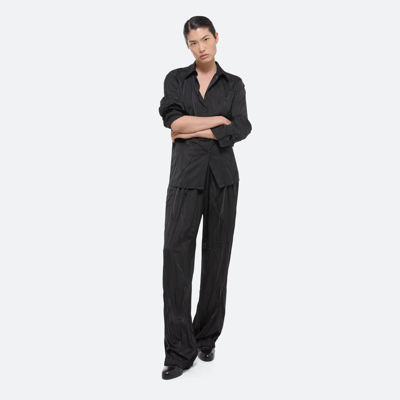 Helmut Lang Classic Crushed Satin Shirt In Black