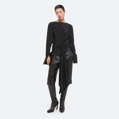 Helmut Lang Scarf Silk Blouse In Black