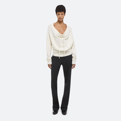 Helmut Lang Ruched Dolman Sleeve Sweater In White