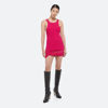 Helmut Lang Side-slit Ribbed-knit Tank Top In Fuchsia