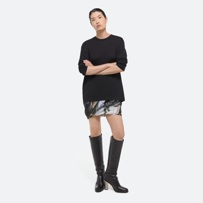 HELMUT LANG PRINTED SILK BUBBLE SKIRT