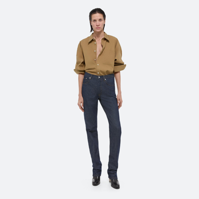 Helmut Lang Mis Rise Slim Leg Jeans In Raw Indigo