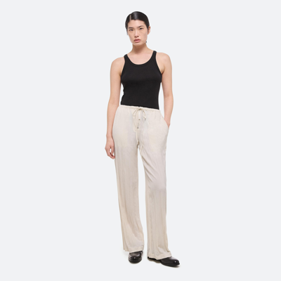 Helmut Lang Crushed Satin Pant In Ivory