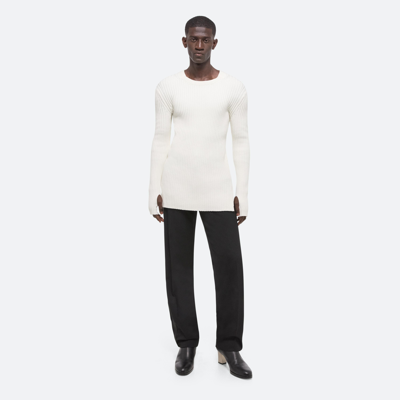 Helmut Lang Ribbed Long-sleeve Top In Neutral