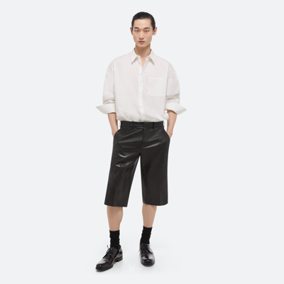 Helmut Lang Leather Car Short In Black