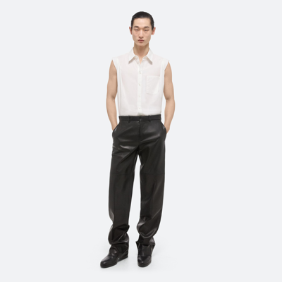 Helmut Lang Leather Carpenter Pants In White