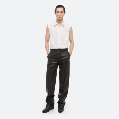 Helmut Lang Leather Carpenter Pants In Black