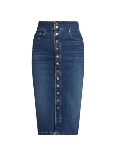 Ramy Brook Karter Denim Midi Skirt In Medium Wash