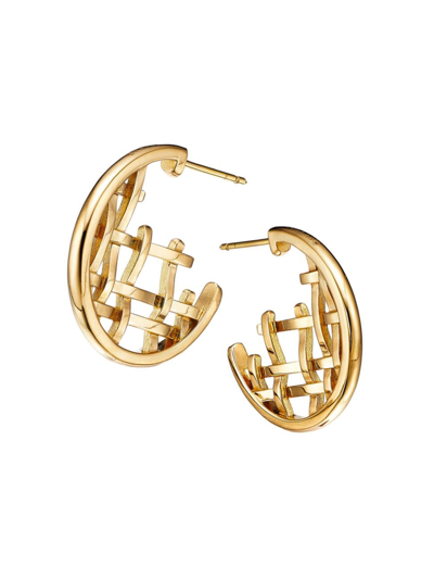 Futura Women's Contemporary Yuna 18k Yellow Gold Hoop Earrings