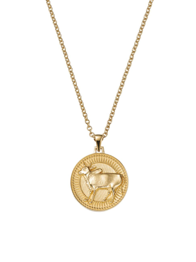 Futura Women's Icons 18k Yellow Gold Zodiac Medallion Necklace In Taurus