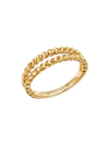 FUTURA WOMEN'S CONTEMPORARY SOLE 18K YELLOW GOLD TWISTED DOUBLE-BAND RING