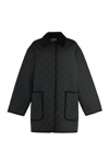 Totême Quilted Organic Cotton Blend Barn Jacket In Nero