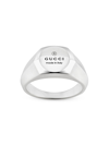 GUCCI MEN'S STERLING SILVER TRADEMARK THIN RING