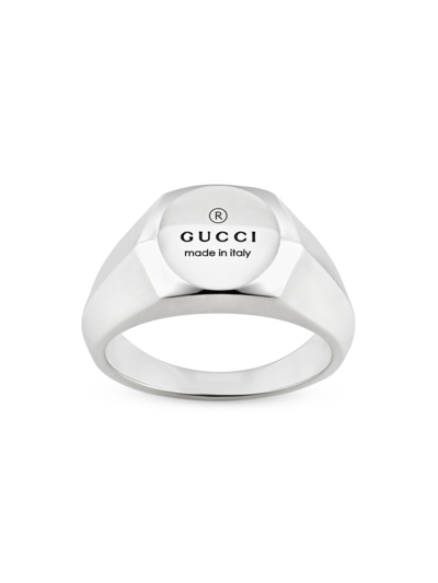 Gucci Men's Sterling Silver Trademark Thin Ring