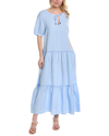 Peserico Woman Maxi Dress Sky Blue Size 4 Linen In Blue