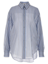 Brunello Cucinelli Striped Shirt In Celeste