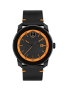 Movado Men's Bold Tr90 Stainless Steel & Leather Strap Watch/42mm In Black Orange