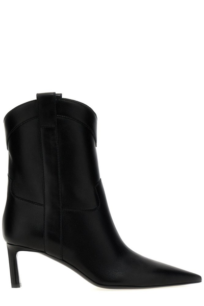 Sergio Rossi Guadalupe Pointed Toe Ankle Boots In Black