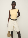 Reformation Dusk Knit Top In Parmesan