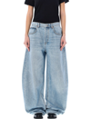 Alexander Wang Oversize Rounded Low Rise Jeans In Pebble Light Blue
