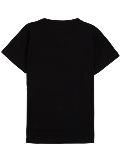 Emporio Armani Armani Kids Baby Boys Black Jersey T-shirt With Contrasting Logo In Blu Navy Aquila