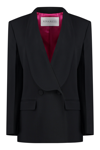 NINA RICCI DOUBLE-BREASTED ONE-BUTTON BLAZER