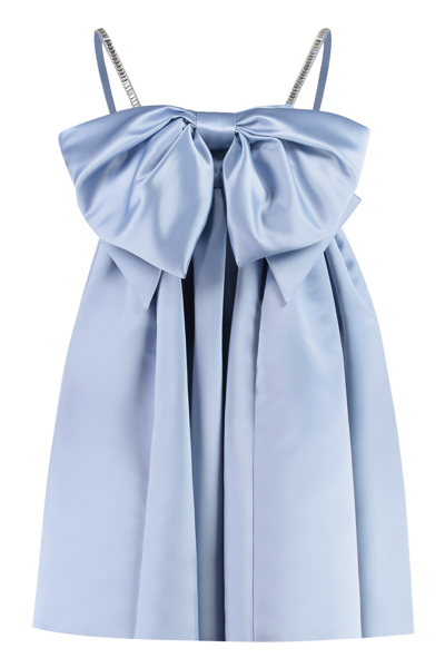 Nina Ricci Bow Front Flared Dress In Baby Blue