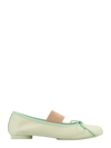 Mm6 Maison Margiela Atomic Satin Ballerina Shoes In Green