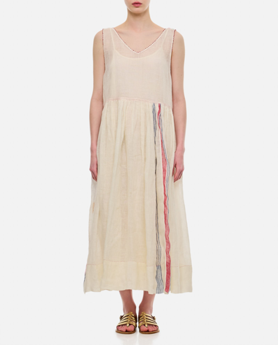 Péro Cotton Printed Midi Dress In Neutrals