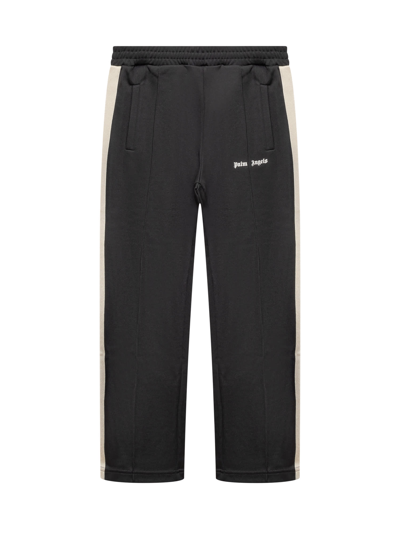 Palm Angels Kids' Logo Pants In Black Off White