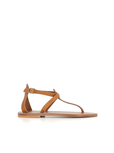 Kjacques Buffon Leather Sandals In Brown