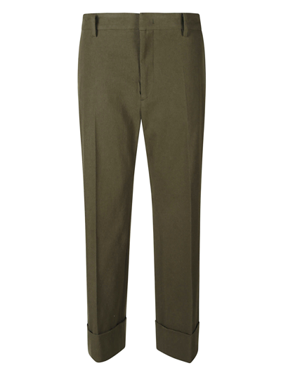 N°21 Straight Concealed Trousers In Green