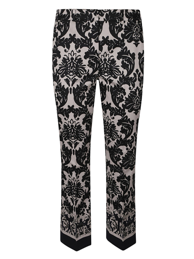 's Max Mara Fitted Printed Trousers In Black/beige