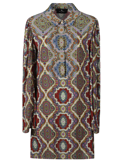Etro Printed Mid-length Shirt In Multicolor