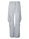 Msgm Cargo Denim Trousers In Denim