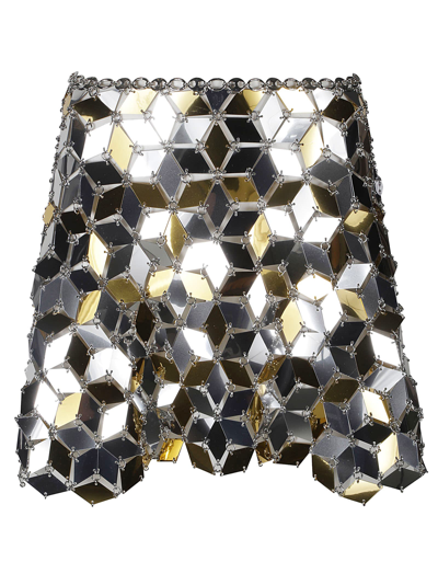 Paco Rabanne Chain Waist Skirt In Silver