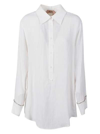 N°21 Long-sleeved Shirt In White