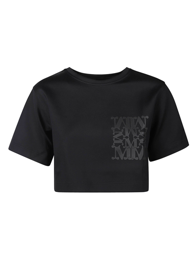 Max Mara Messico Cropped T-shirt In Nero