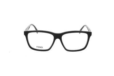 Fendi Square Frame Glasses In Shiny Black