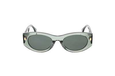 Fendi Oval Frame Sunglasses In Light Green/other / Green
