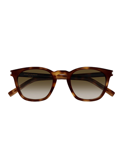 Saint Laurent Eyewear Sl 28 Round Frame Sunglasses In 048 Havana Havana Brown