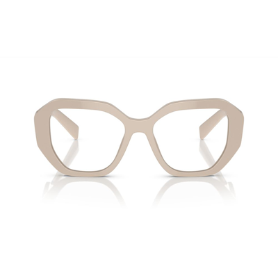 Prada Womens Cream Pr A07v Irregular-frame Acetate Optical Glasses